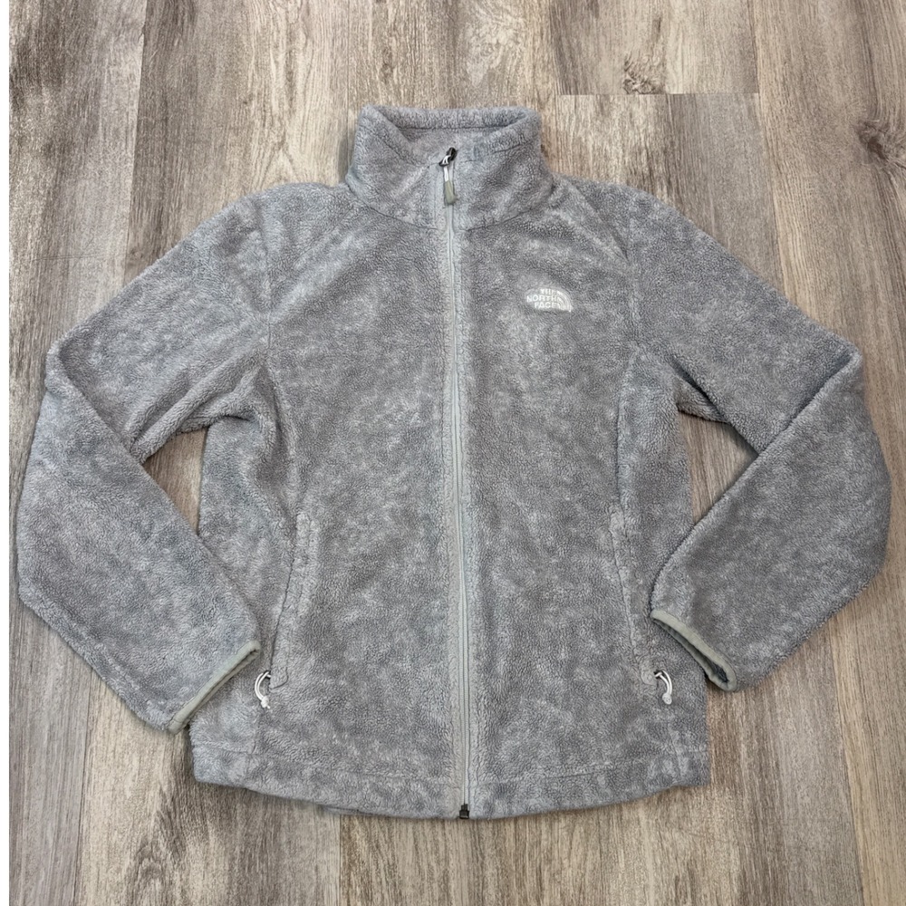 The North Face Osito Fleece Jacket Womens Medium Gray Full Zip Soft High Pile